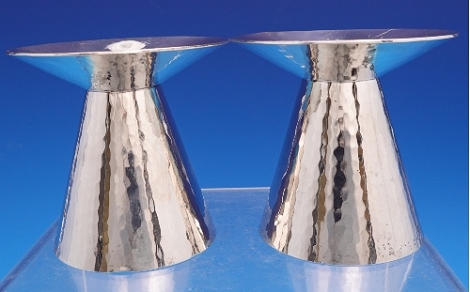 Candlestick pair #C11 hand hammered wt. 10.8ozt 3